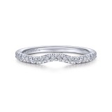 Gabriel & Co. 14k White Gold Contemporary Curved Wedding Band photo