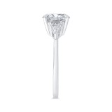 Shah Luxury 14K White Gold Three Stone Engagement Ring Center Round with Shield-cut sides Diamond photo 3
