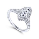 Gabriel & Co. 14k White Gold Entwined Halo Engagement Ring photo 3