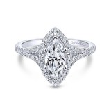 Gabriel & Co. 14k White Gold Entwined Halo Engagement Ring photo