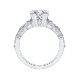 Shah Luxury 14K White Gold Round Diamond Floral Engagement Ring (Semi-Mount) photo 4