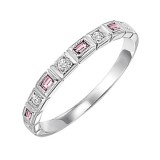 Gems One 10Kt White Gold Diamond (1/10Ctw) & Pink Tourmaline (1/6 Ctw) Ring photo