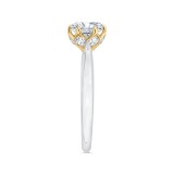 Shah Luxury 14K Two-Tone Gold Round Diamond Solitaire Plus Engagement Ring (Semi-Mount) photo 3