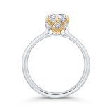 Shah Luxury 14K Two-Tone Gold Round Diamond Solitaire Plus Engagement Ring (Semi-Mount) photo 4