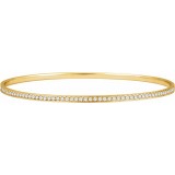 14K Yellow 1 1/2 CTW Diamond Bangle Bracelet 7 photo