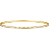 14K Yellow 1 1/2 CTW Diamond Bangle Bracelet 7 photo