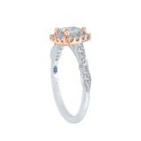 Shah Luxury Cushion Diamond Halo Vintage Engagement Ring In 14K Two-Tone Gold (Semi-Mount) photo 2