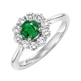 Gems One 14Kt White Gold Diamond (1/2Ctw) & Emerald (3/8 Ctw) Ring photo