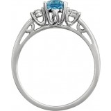 14K White Aquamarine & .04 CTW Diamond Ring photo 2