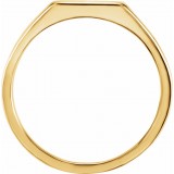 14K Yellow 12x10 mm Rectangle Signet Ring photo 2