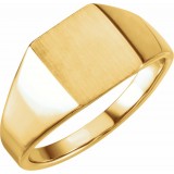 14K Yellow 12x10 mm Rectangle Signet Ring photo