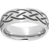 Serinium Domed Band with a Braid Laser Engraving photo