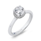 Shah Luxury 14K White Gold Round Diamond Engagement Ring (Semi-Mount) photo 2