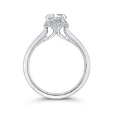 Shah Luxury 14K White Gold Round Diamond Engagement Ring (Semi-Mount) photo 4