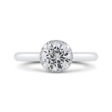 Shah Luxury 14K White Gold Round Diamond Engagement Ring (Semi-Mount) photo