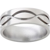 Titanium Flat Band with Milled Infinity Engraving photo