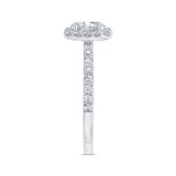 Shah Luxury 14K White Gold Round Cut Diamond Halo Engagement Ring (Semi-Mount) photo 3
