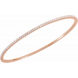 14K Rose 2 CTW Diamond Stackable Bangle 8 Bracelet photo 2