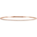 14K Rose 2 CTW Diamond Stackable Bangle 8 Bracelet photo