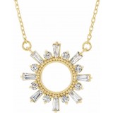 14K Yellow 3/8 CTW Diamond Circle 18 Necklace photo