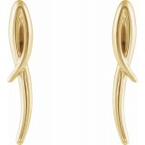 14K Yellow Freeform Earrings photo 2
