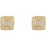 14K Yellow 1/10 CTW Diamond Cluster Earrings photo 2