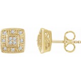 14K Yellow 1/10 CTW Diamond Cluster Earrings photo