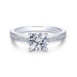 Gabriel & Co. 14k White Gold Contemporary Straight Engagement Ring photo