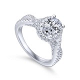 Gabriel & Co. 14k White Gold Entwined Halo Engagement Ring photo 3