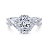 Gabriel & Co. 14k White Gold Entwined Halo Engagement Ring photo