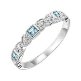 Gems One 14Kt White Gold Diamond (1/12Ctw) & Blue Topaz (1/6 Ctw) Ring photo