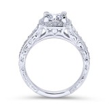 Gabriel & Co. 14k White Gold Victorian Halo Engagement Ring photo 2