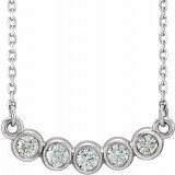 14K White  1/3 CTW Diamond Bezel-Set 16-18 Necklace photo