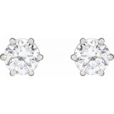 14K White 5 mm I1 1 CTW Diamond 6-Prong Wire Basket Earrings photo 2