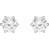 14K White 5 mm I1 1 CTW Diamond 6-Prong Wire Basket Earrings photo 2