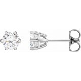 14K White 5 mm I1 1 CTW Diamond 6-Prong Wire Basket Earrings photo