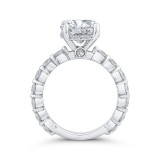 Shah Luxury Round Cut Diamond Floral Engagement Ring In 14K White Gold (Semi-Mount) photo 4