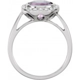 14K White Amethyst & 1/8 CTW Diamond Ring photo 2