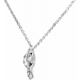 14K White 1/6 CTW Diamond Bow 18 Necklace photo 2