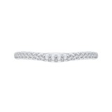 Shah Luxury 14K White Gold Round Diamond Half-Eternity Wedding Band photo