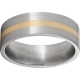Titanium Flat Band with a 2mm 14K Yellow Gold Inlay and Satin Finish photo