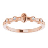 14K Rose .06 CTW Diamond Stackable Cross Ring photo 3