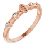 14K Rose .06 CTW Diamond Stackable Cross Ring photo