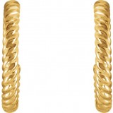 14K Yellow 12 mm Rope Hoop Earrings photo 3