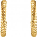 14K Yellow 12 mm Rope Hoop Earrings photo 3