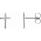 14K White 10 mm Cross Earrings photo