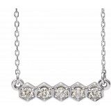 14K White 1/5 CTW Diamond Bar 16-18 Necklace photo