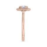 Shah Luxury 14K Rose Gold Round Diamond Halo Engagement Ring with Euro Shank (Semi-Mount) photo 3