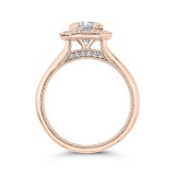 Shah Luxury 14K Rose Gold Round Diamond Halo Engagement Ring with Euro Shank (Semi-Mount) photo 4
