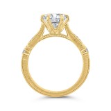 Shah Luxury 14K Yellow Gold Round Cut Diamond Engagement Ring (Semi-Mount) photo 4